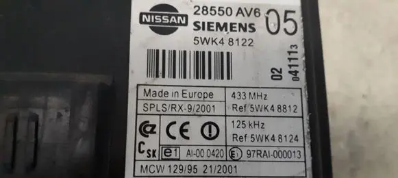 Nissan Primera Other control units/modules 28550AV6 5WK48122