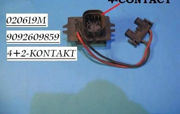 Renault Kangoo II Heater blower motor/fan resistor 9092609859 020619M
