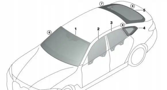BMW 4 G22 G23 G24 G26 Rear windscreen/windshield window 7487595