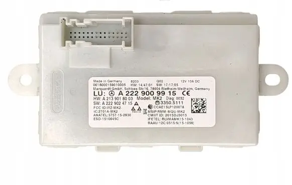 Mercedes-Benz C W205 Keyless (KESSY) go control unit/module 2229009915