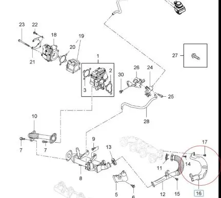Opel Vivaro Intercooler pipe mounting bracket 93168422