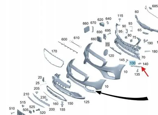 Mercedes-Benz E W213 Front bumper splitter molding A2138850621