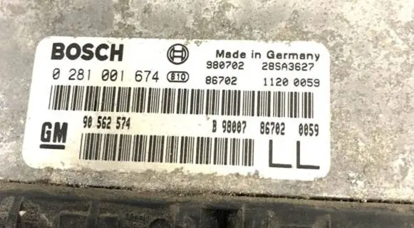 Opel Astra G Engine ECU kit and lock set 90562574 28SA3627 0281001674
