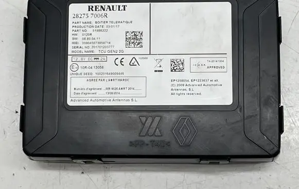 Renault Megane IV GPS navigation control unit/module 28275Z006R 51986222