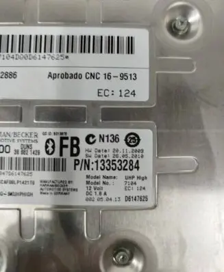 Opel Astra J Bluetooth control unit module 13353284 D6147625