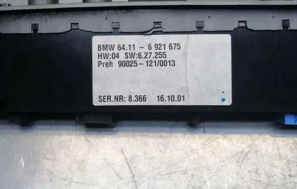 BMW 7 E65 E66 Climate control unit 6921675 90025121