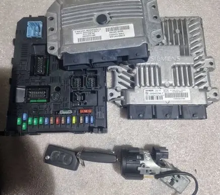 Peugeot 407 Engine ECU kit and lock set 5WS40379AT 9658198080 966405908001