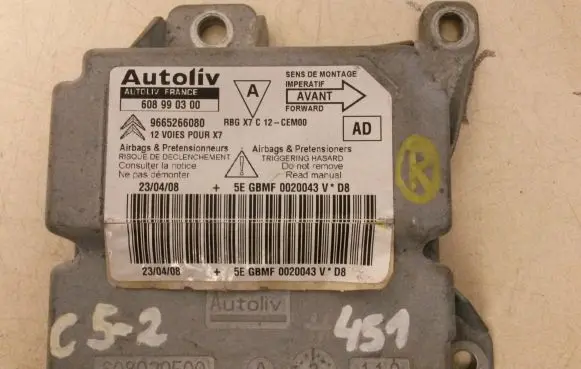 Citroen C5 Airbag control unit/module 9665266080 608990300