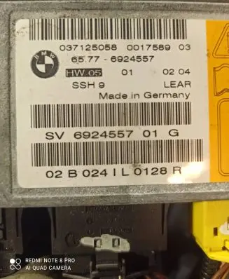 BMW 7 E65 E66 Airbag control unit/module 6924557 037125058