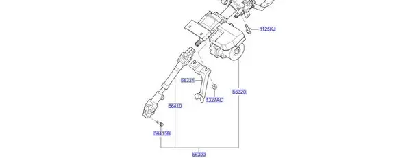 KIA Ceed Steering column universal joint 563101H960