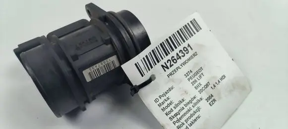 Peugeot 206 Mass air flow meter 9657533680