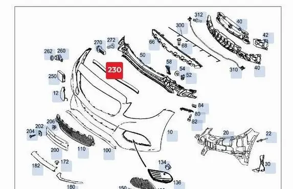 Mercedes-Benz C W205 Engine compartment rubber A2056281300