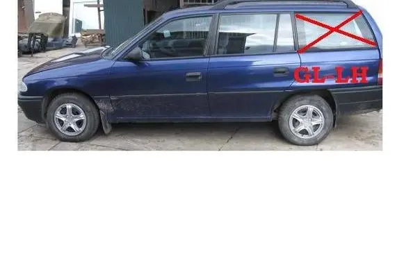 Opel Astra F Rear side window 43R000980