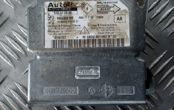 Peugeot 308 Airbag control unit/module 610622900 9664908180 RBGT7C12CEM00