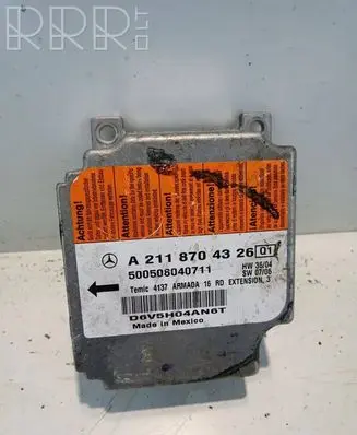 Mercedes-Benz E W211 Airbag control unit/module A2118704326