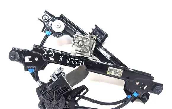 Rear door window regulator with motor