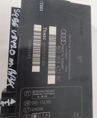 Audi A4 S4 B6 8E 8H Comfort/convenience module 8E0959433BC 00002731B5