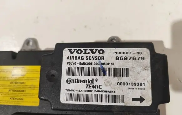 Volvo V50 Airbag control unit/module 8697679 00001393B1 004030600165