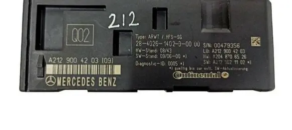 Mercedes-Benz E W212 Tailgate/trunk control unit/module A2129004203 A2048706526