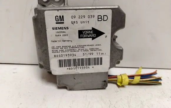 Opel Astra G Airbag control unit/module 1923594 09229039 5WK42922