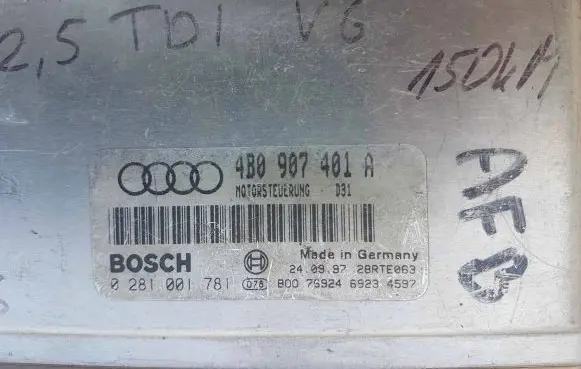 Audi A6 S6 C5 4B Engine control unit/module 4B0907401A 0281001781 28RTE063