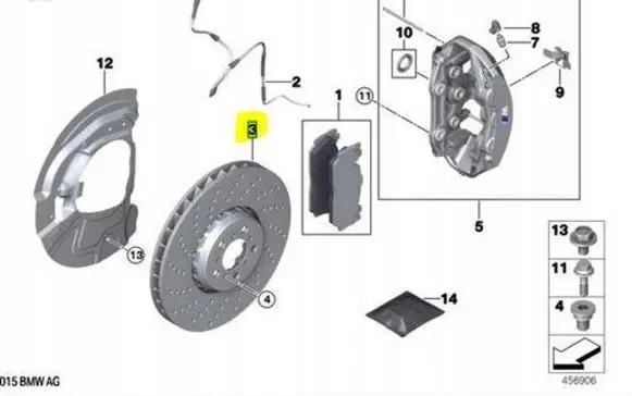 BMW X5M F85 Front brake disc 2284901
