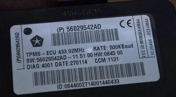 Fiat Freemont Tire pressure control unit P56029542AD