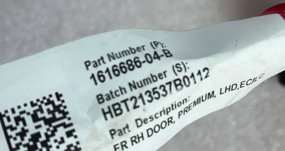 Tesla Model Y Front door wiring loom 161668604B 1616686