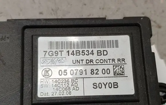 Ford S-MAX Door control unit/module 7G9T14B534BD 0507918200 14C068AD