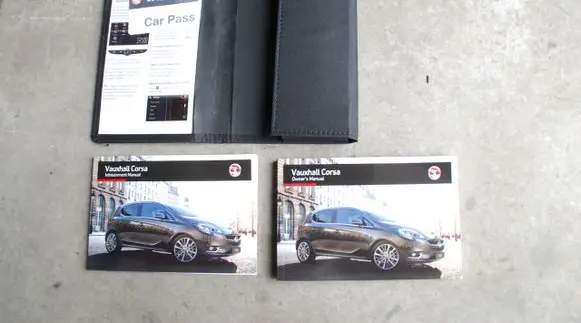 Opel Corsa E Owners service history hand book 