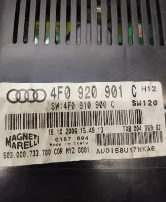Audi A6 S6 C6 4F Speedometer (instrument cluster) 4F0920901C 4F0910900C 503000733700