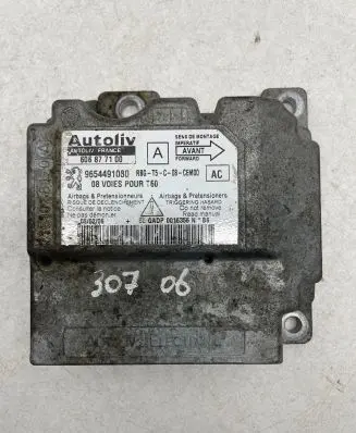 Peugeot 307 Airbag control unit/module 9654491080 606877100