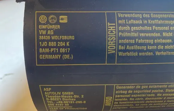 Audi A6 S6 C6 4F Passenger airbag 1J0880204K BAMPT10617