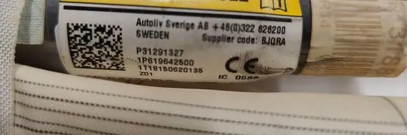 Volvo V40 Roof airbag P31291327 120206