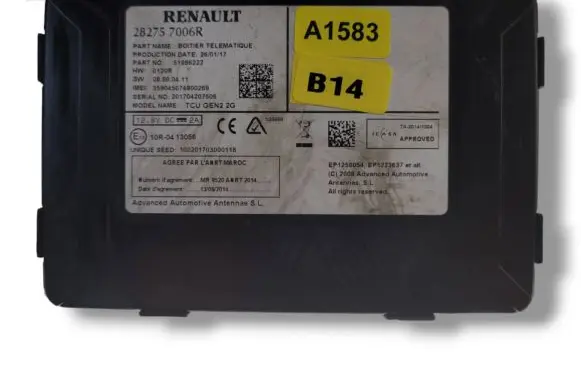 Renault Megane IV GPS navigation control unit/module 282757006R 201704207506 51986222