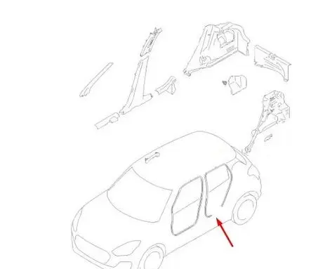 Suzuki Swift II Front door rubber seal 7629568L01