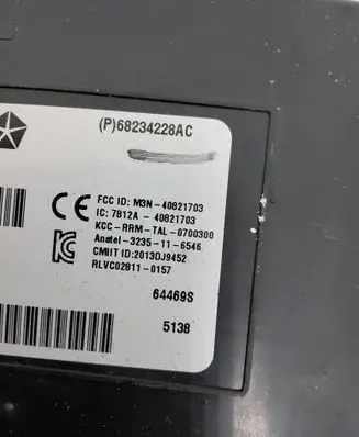 Dodge Challenger Keyless (KESSY) go control unit/module 68234228AC 40821703