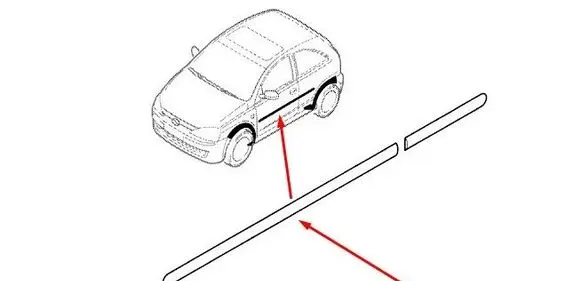 Opel Corsa C Front door trim (molding) 9227277
