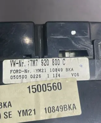 Volkswagen Sharan Speedometer (instrument cluster) 7M7920800C 10849BKA 1500560