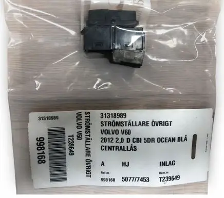 Volvo S60 Central locking switch button 31318989