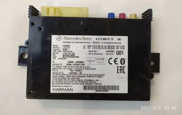 Mercedes-Benz E W213 Bluetooth control unit module A2139008113