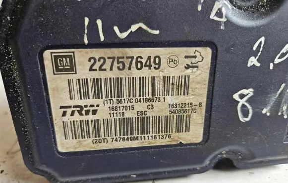 Opel Insignia A ABS Pump 22757649 16312215B 16817015