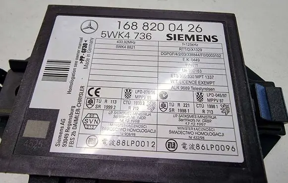Mercedes-Benz A W168 Immobilizer control unit/module 1688200426 5WK4736 62861P009A