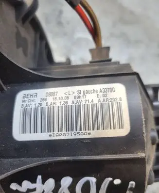Opel Zafira B Heater fan/blower A3370G D8087 D8087T9580