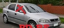 Opel Astra G Front door window glass four-door 43R007023