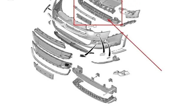 Citroen C5 Front bumper foam support bar 9681053080