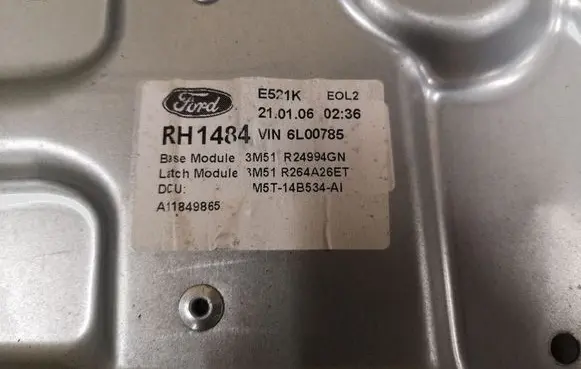 Ford Focus C-MAX Rear window lifting mechanism without motor A11849865