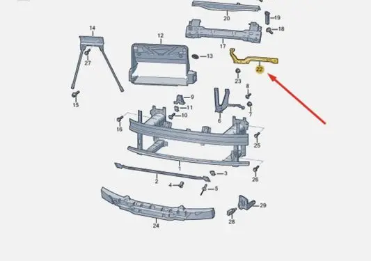 Skoda Enyaq iV Headlight/headlamp mounting bracket 5LA805475