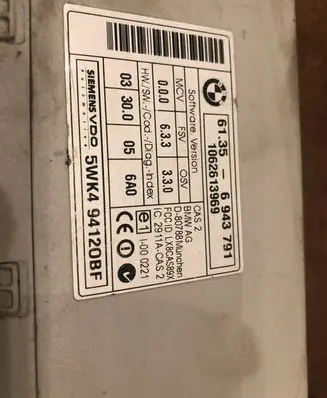 BMW 3 E90 E91 CAS control unit/module 6943791 1062613969 5WK494120BF