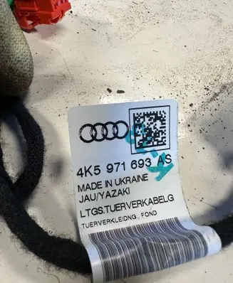 Audi A6 S6 C8 4K Rear door wiring loom 4K5971693AS